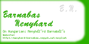 barnabas menyhard business card